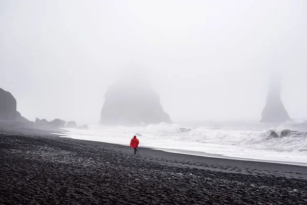 Spiaggia di sabbia nera — Foto Stock