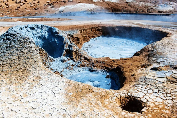 Hverir geotermikus terület, Izland. — Stock Fotó