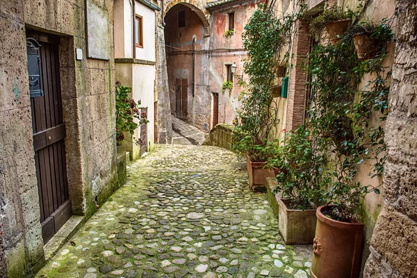 Sorano city street — Stock Photo, Image