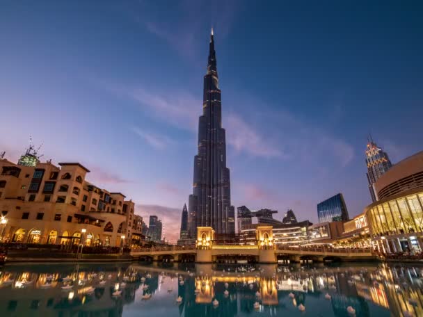 Burj Khalifa in Dubai im Zeitraffer — Stockvideo