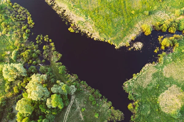 Озеро на лугах — стоковое фото
