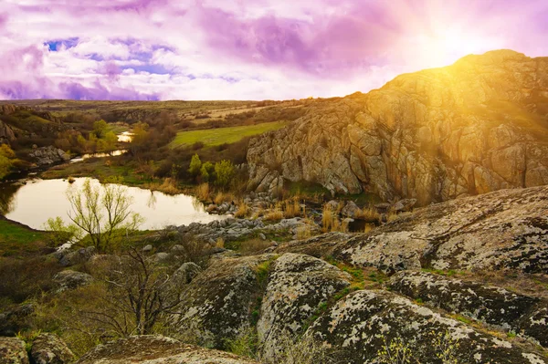 Paisagem rural ao pôr do sol — Fotografia de Stock