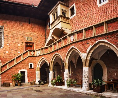 Courtyard at the Jagiellonian University in Cracow clipart