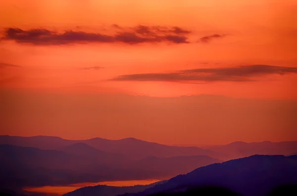 Horský západ slunce — Stock fotografie