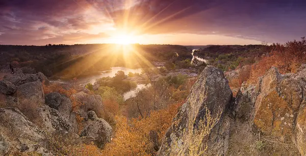 Vidéki őszi naplemente — Stock Fotó