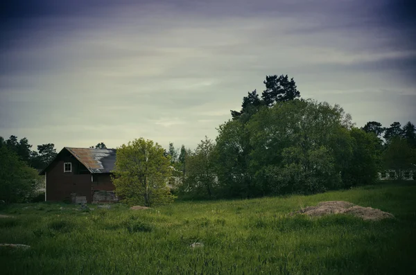 Mörka vintage landsbygdens landskap — Stockfoto