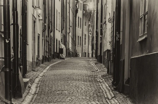 Gamla stan Straße bei Nacht — Stockfoto