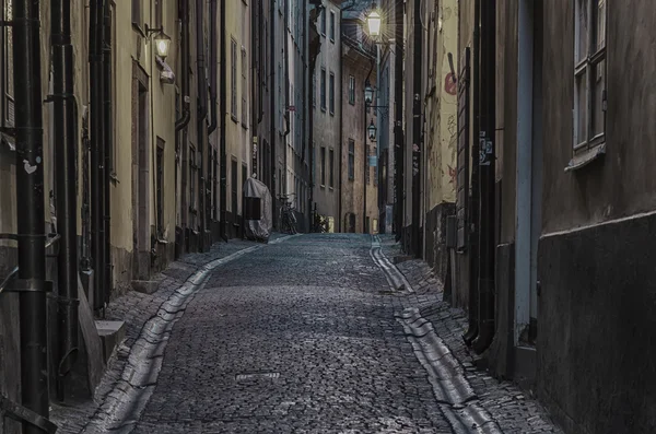 Gamla stan Straße bei Nacht — Stockfoto