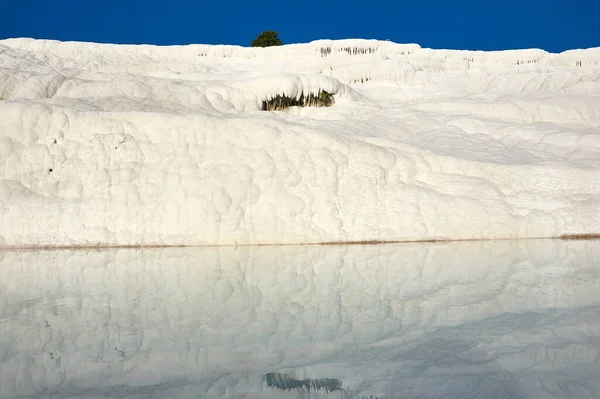 Natural travertine pools nd terraces in Pamukkale. Pamukkale, Turkey