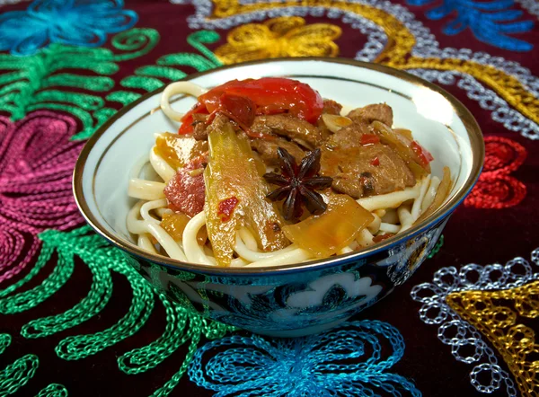 Oriental uzbek soup lagman — Stock Image Oriental uzbek soup lagman Stock Picture