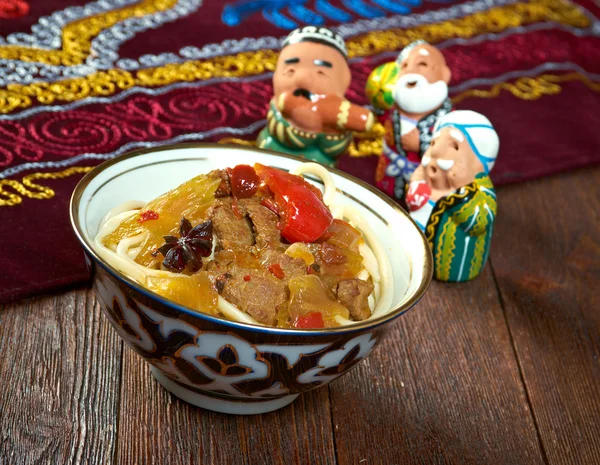 Oriental uzbek soup lagman — Stock Image Oriental uzbek soup lagman Stock Picture