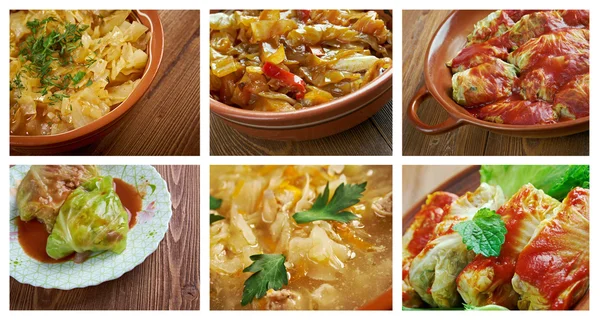 Set of different cabbage dishi — Stock Image Set of different cabbage dishi Stock Picture
