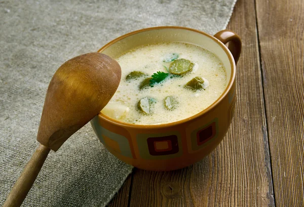 Czech Potato Pickle Soup — Stock Image Czech Potato Pickle Soup Stock Photo