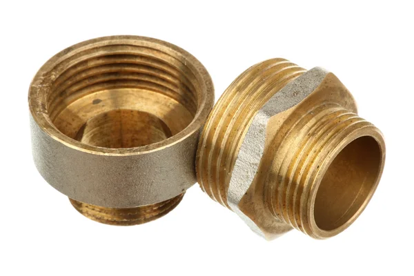 Two brass fittings — Stock Photo, Image