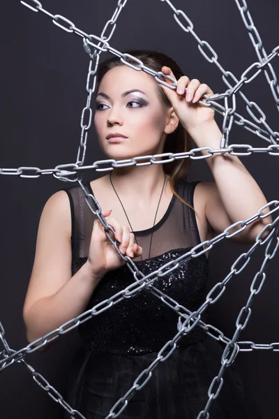 Portrait of thoughtful brunette — Stock Photo, Image