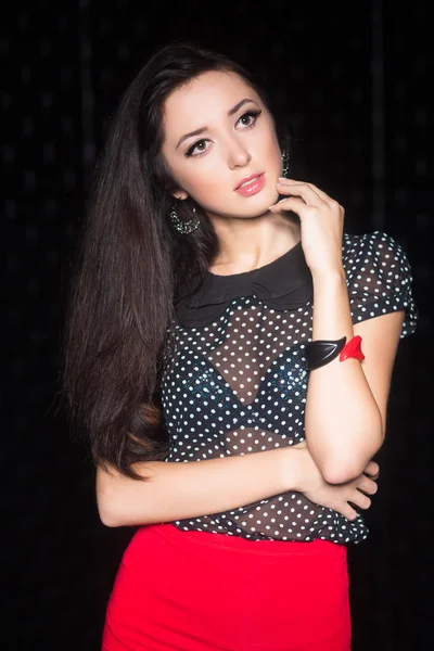 Portrait of young thoughtful woman — Stock Photo, Image