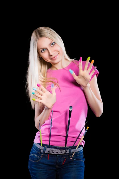 Playful blond woman — Stock Photo, Image