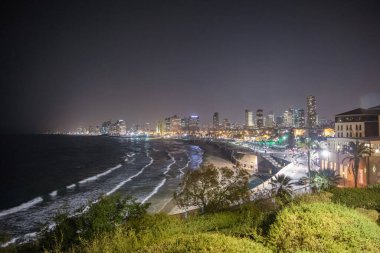 Gezinti güvertesinden Tel Aviv 'in güzel manzarası. İsrail