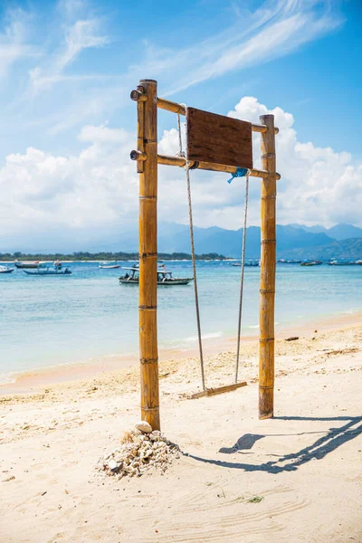 Swing Beach Gili Trawangan Island Indonesia — Stock Photo, Image