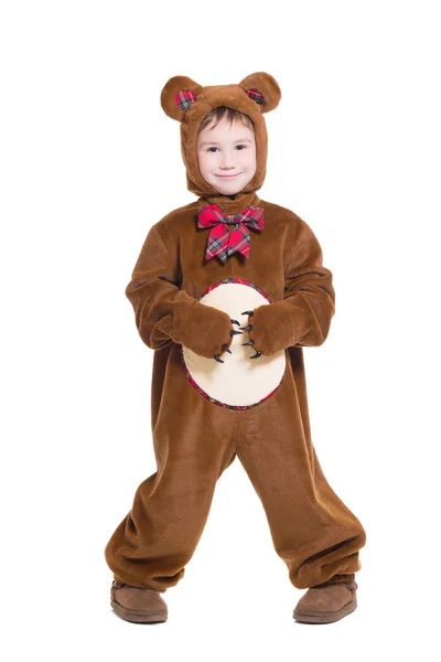 Ragazzino in costume da orso — Foto Stock