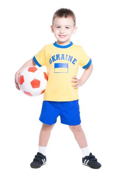 Nice little Ukrainian footballer — Stock Photo, Image