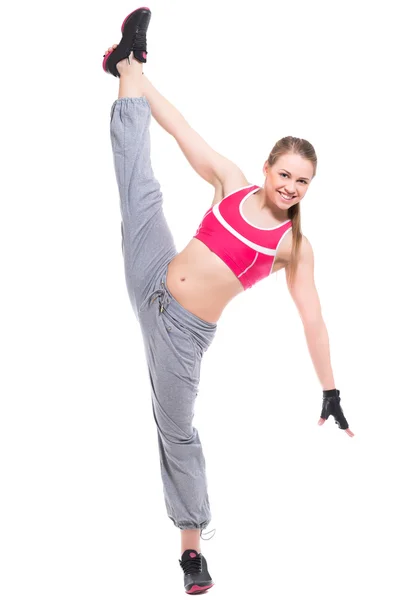 Kvinnan visar hennes stretching — Stockfoto