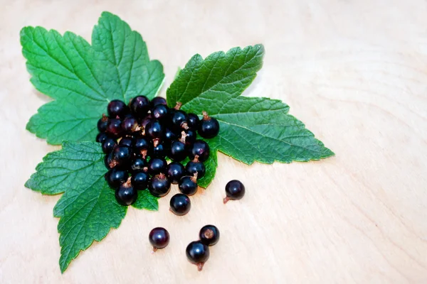Handful of black currants on the board — Stock Photo, Image