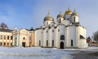 Eski Rusya Cathedral St. Sophia. Veliky Novgorod, güneş