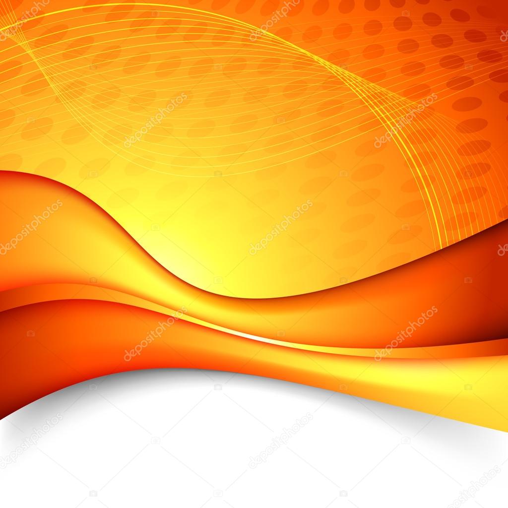 Orange wave technology background