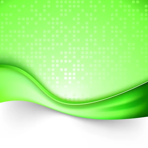 Plantilla de fondo de línea verde brillante swoosh — Vector de stock