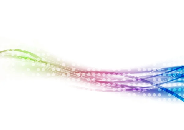 Fond coloré avec lignes swoosh points — Image vectorielle