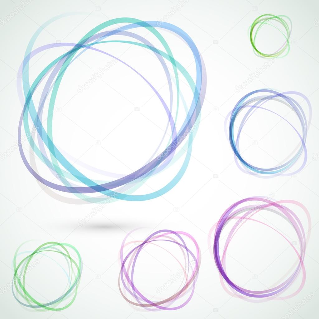 Bright colorful circle design elements set