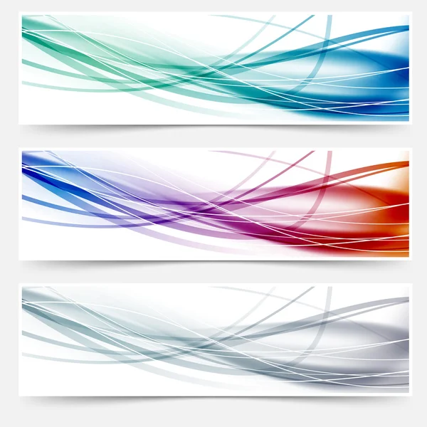 Wave headers set — Stock Vector