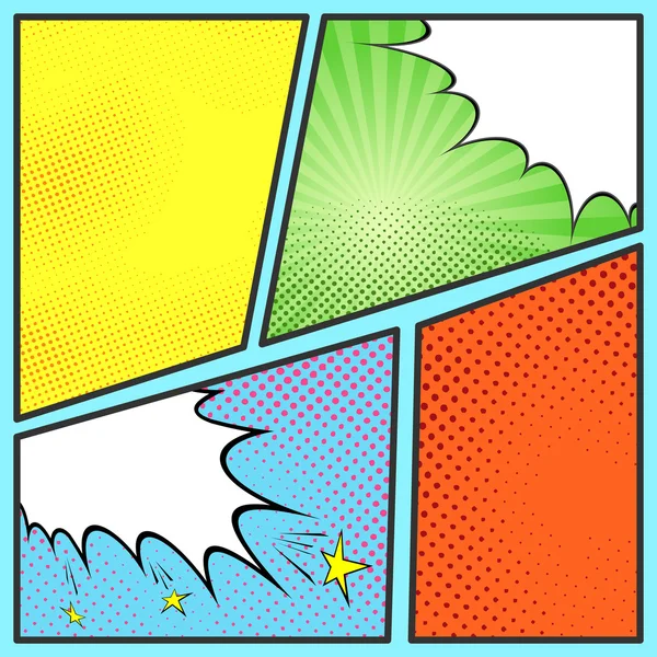 Popüler sanat komik sayfa sayfa şablonu