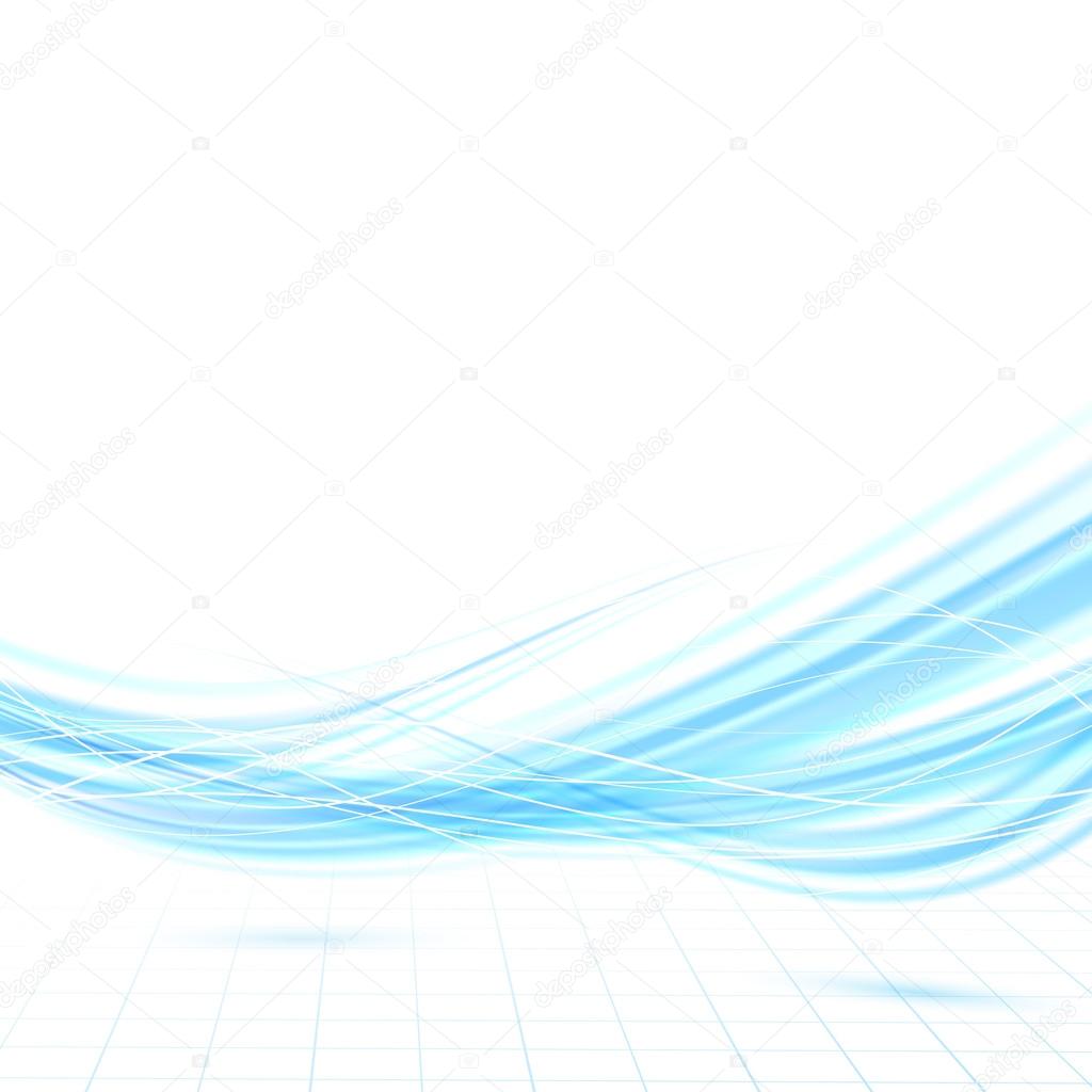 Bright swoosh blue wave lines background