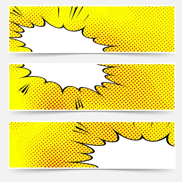 Comic explosion banners — Stock Vector