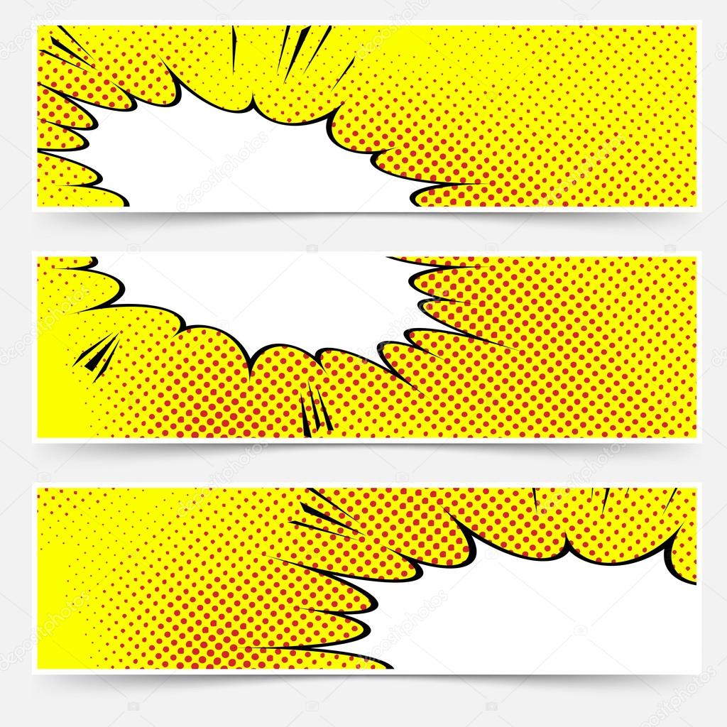 Comic explosion banners