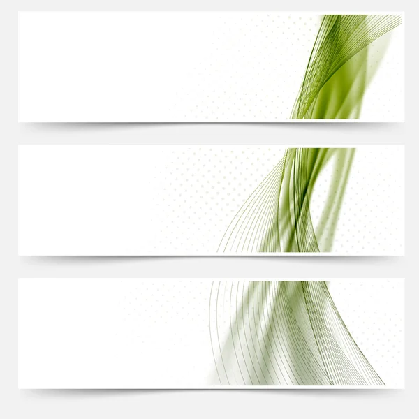 Linea verde collezione piè di pagina web — Vettoriale Stock