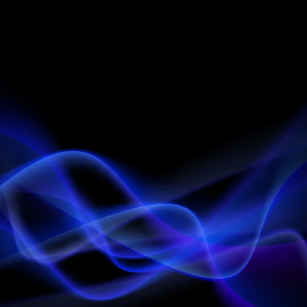 Línea swoosh abstracta humo azul — Vector de stock