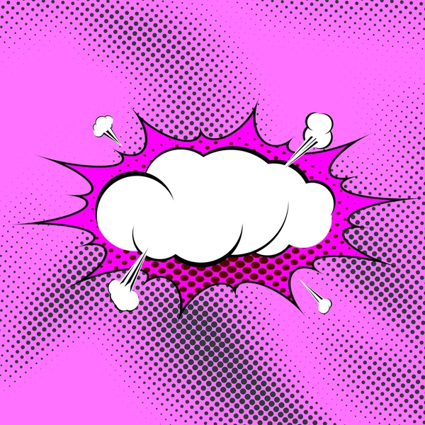 Comic style pink explosion cloud — Stock Vector