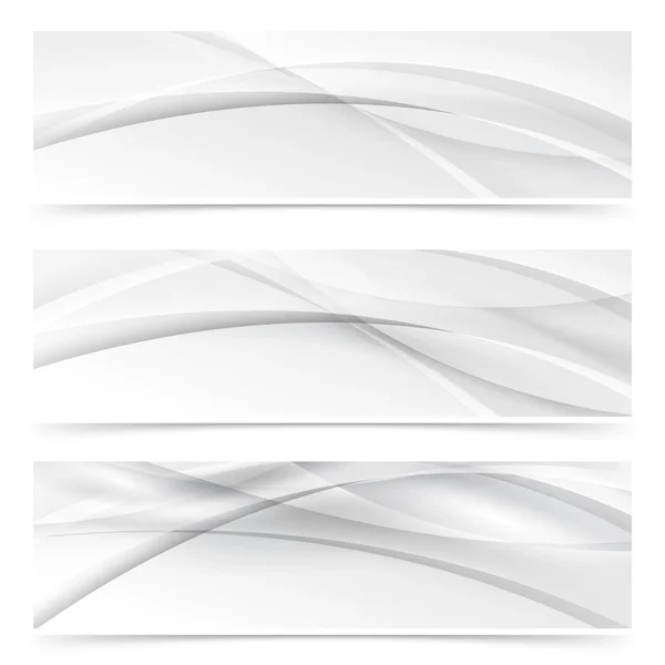 Abstract gray wavy banners — Stock Vector