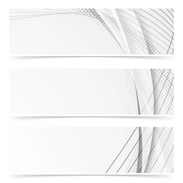 Abstract gray wavy banners — Stock Vector