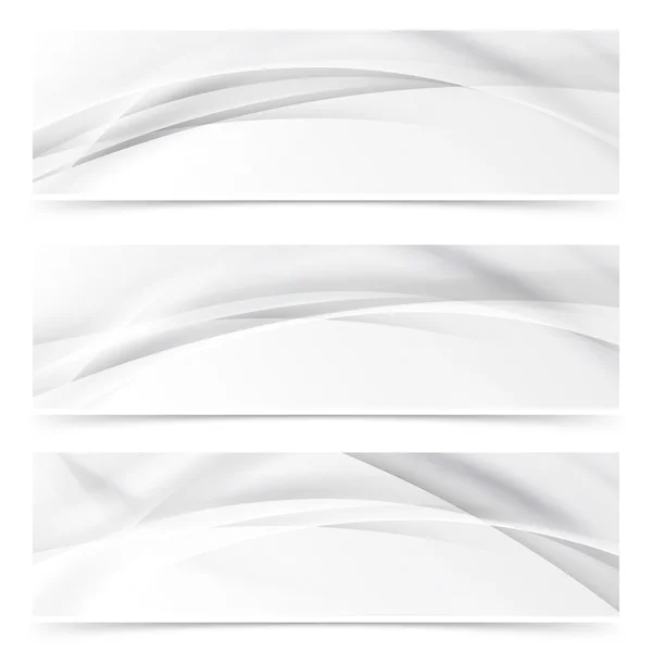 Bannières ondulées grises abstraites — Image vectorielle