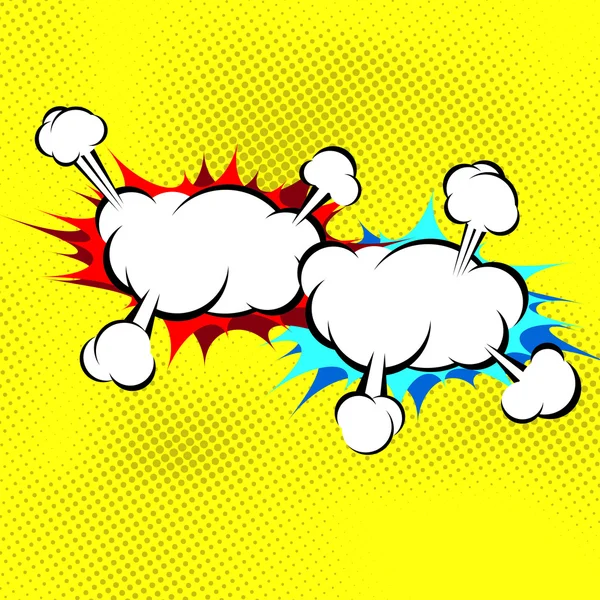 Two Hanging Speech Bubble Clouds — Stock Vector