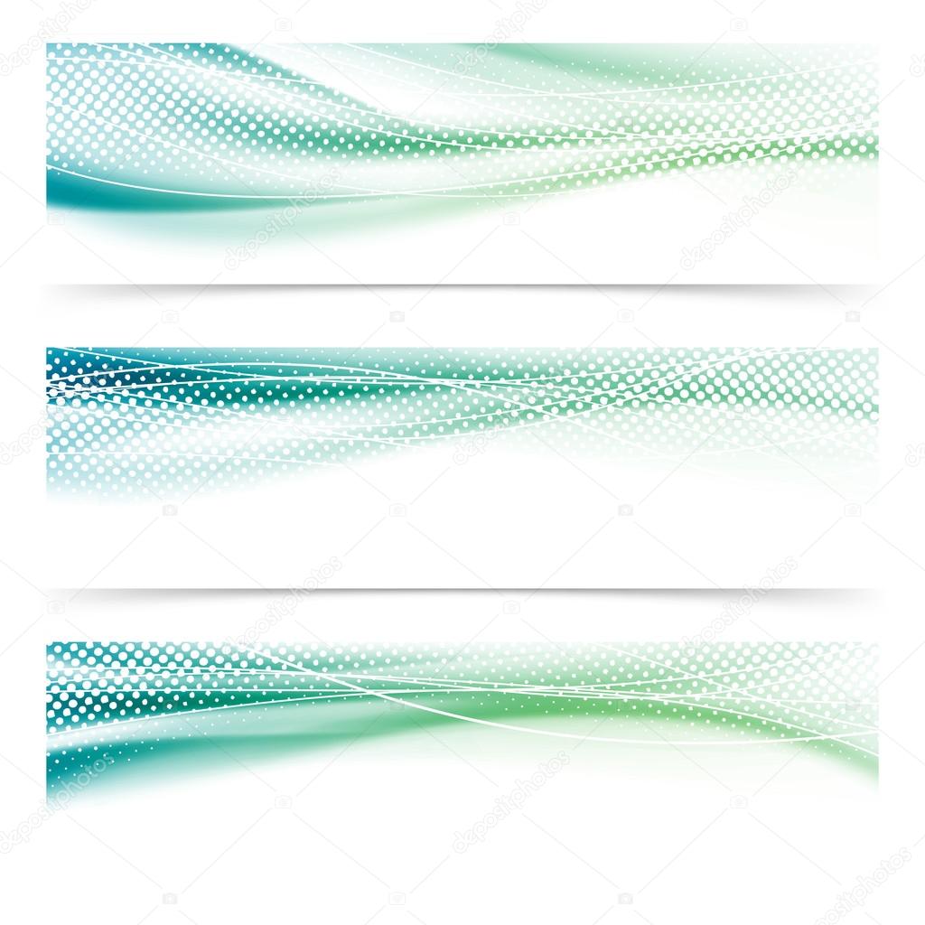 Banners with wavy lines