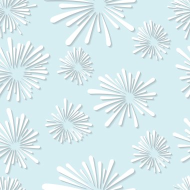 Beyaz çiçek elemanları ile Seamless Modeli