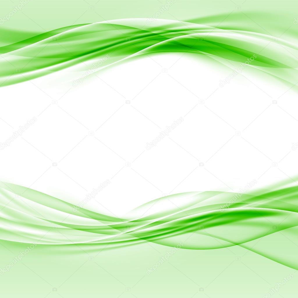 Green smooth swoosh border layout