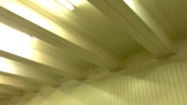 Bir kız gelen bir tren için metro peronunda koşuyor..