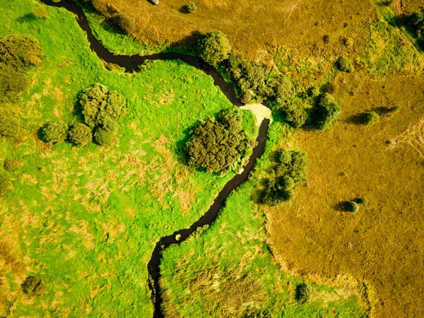 Kırsal kesimin dik açılı havadan görüntüsü.