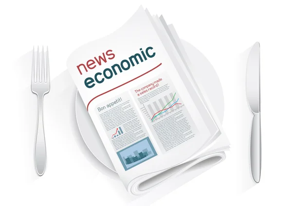 Productos de mesa de noticias económicas — Vector de stock